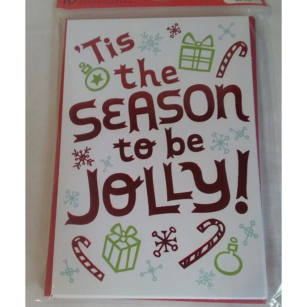 Christmas Cards Envelopes (10) Jolly Season NEW Hallmark Connections